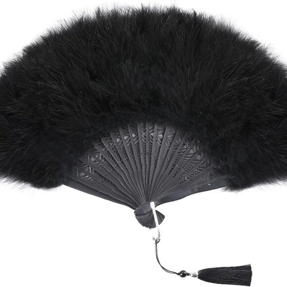 Black Feather Fan - Picture 4 of 4